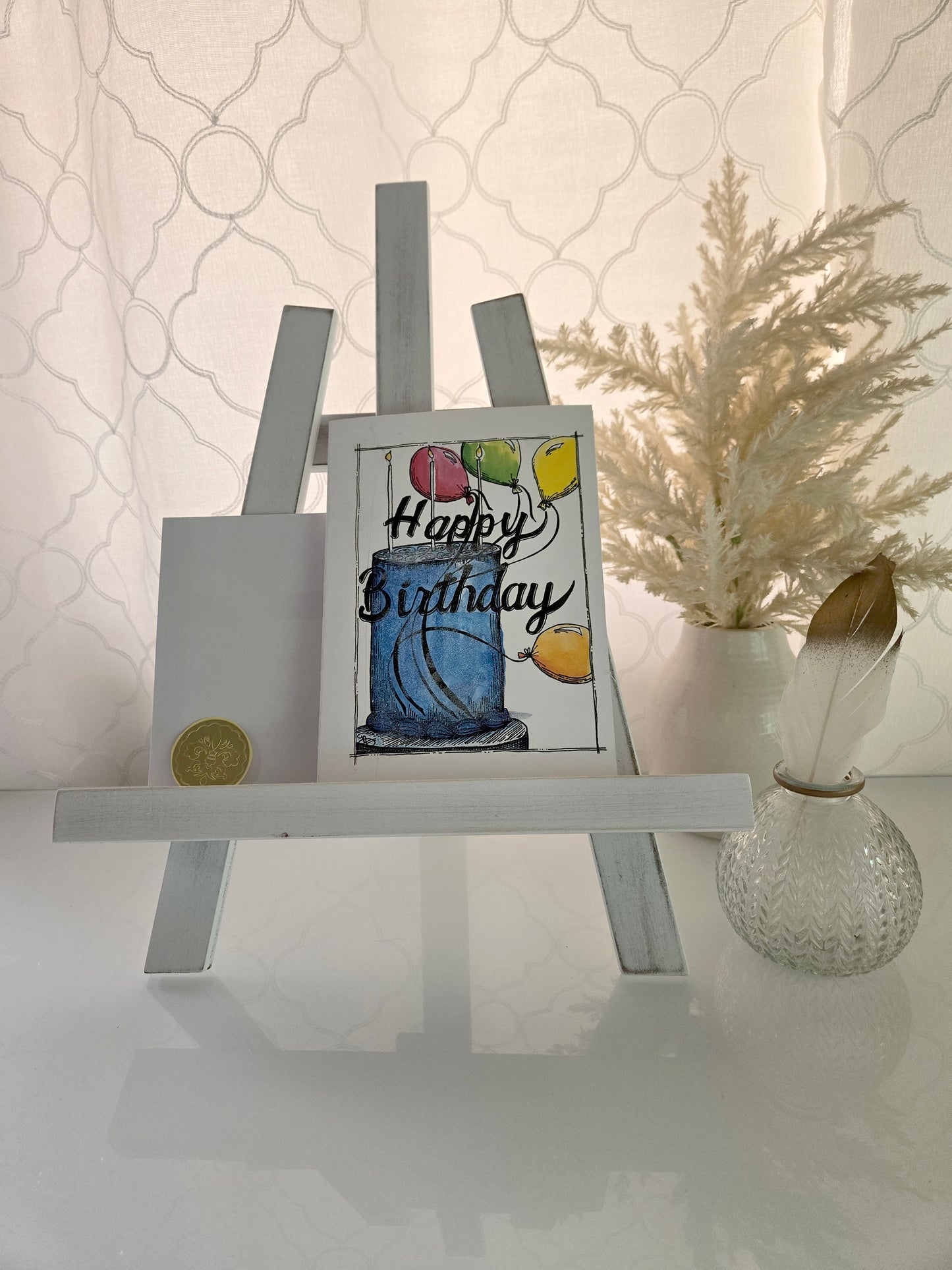 Birthday Card - blue cake