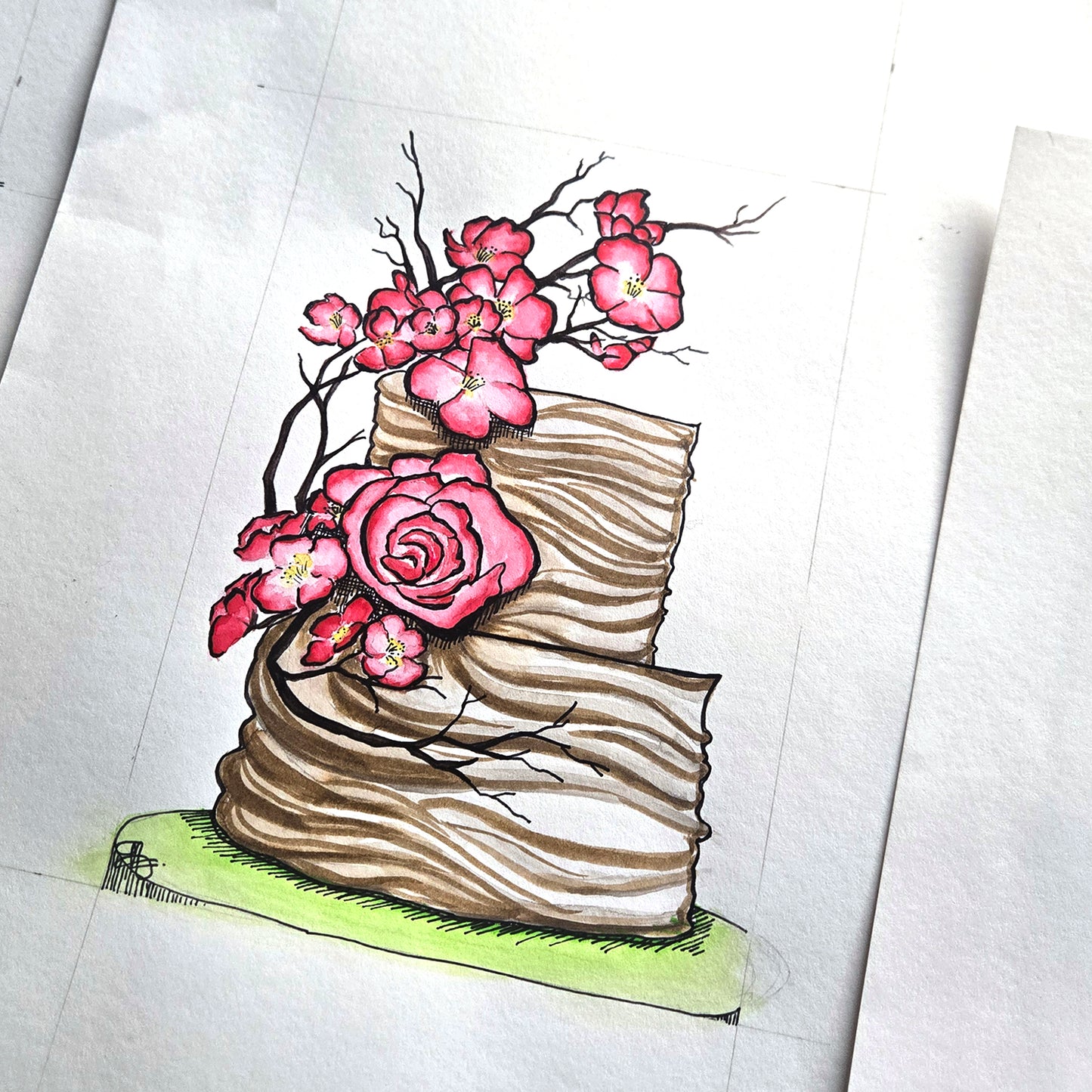 Pink Flower Cake card